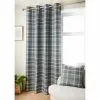 B&M Oakland Traditional Woven Grey Check Curtains 66 X 90"