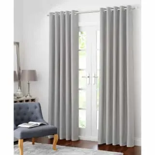 B&M Colorado Hopsack Fully Lined Eyelet Curtains 66 X 72" - Silver 1 B&M Colorado Hopsack Fully Lined Eyelet Curtains 66 X 72" - Silver