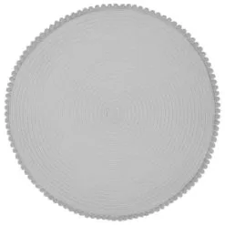 B&M Grey Round Pom Pom Placemats 4pk -ComfyZone Shop 355688 pom pom placemats grey 4