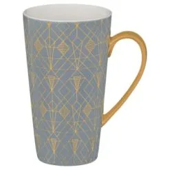 B&M Art Deco Latte Mug - Charcoal
