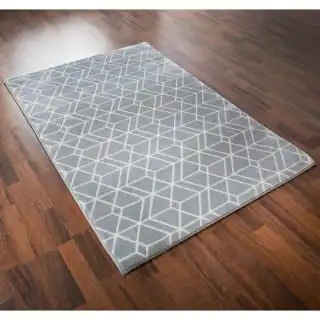 Heritage Collection Geo Microplush Rug 110 X 160cm - Grey 1 Heritage Collection Geo Microplush Rug 110 X 160cm - Grey