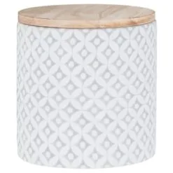 B&M Embossed Geometric Storage Canisters 3pc -ComfyZone Shop 356821 storage canisters geo grey