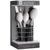 B&M Cutlery Set With Caddy 16pc - Black