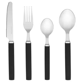 B&M Cutlery Set With Caddy 16pc - Black 3 B&M Cutlery Set With Caddy 16pc - Black - Image 3