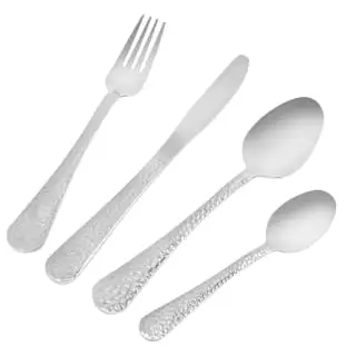B&M Cambridge Hammered Cutlery Set 16pc 1 B&M Cambridge Hammered Cutlery Set 16pc