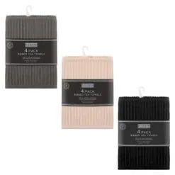 B&M Ribbed Tea Towels 4pk - Black -ComfyZone Shop 364862 364824 364863 4pk ribbed tea towels group 1