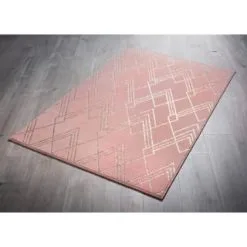 B&M Gatsby Foil Micro Plush Rug 100 X 150cm - Blush