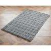 Heritage Collection Grid Faux Fur Rug 100 X 150cm - Grey