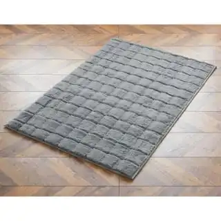 Heritage Collection Grid Faux Fur Rug 100 X 150cm - Grey 1 Heritage Collection Grid Faux Fur Rug 100 X 150cm - Grey