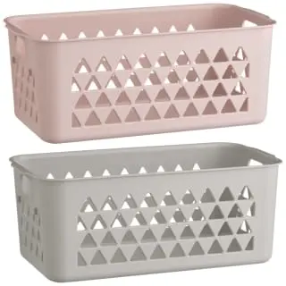 B&M Medium Triangle Cut Out Plastic Storage Box - Grey 2 B&M Medium Triangle Cut Out Plastic Storage Box - Grey - Image 2