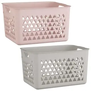 B&M Large Triangle Cut Out Plastic Storage Tub - Grey 2 B&M Large Triangle Cut Out Plastic Storage Tub - Grey - Image 2
