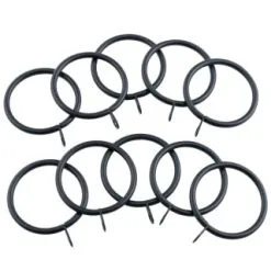 B&M Metal Curtain Rings 10pk - Black