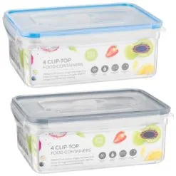 B&M Clip Top Food Containers 4pk - Blue -ComfyZone Shop 369681 4pk clip top food containers group