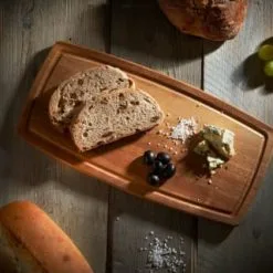 B&M Acacia Wooden Serve Board -ComfyZone Shop 375104 acacia wooden serve board with ridge