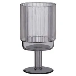 B&M Ribbed Wine Glass - Smoky Grey