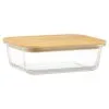 B&M Rectangular Glass Food Container With Bamboo Lid