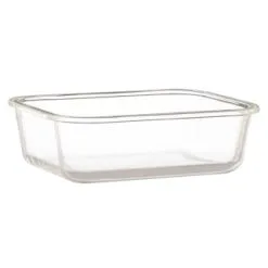 B&M Rectangular Glass Food Container With Bamboo Lid -ComfyZone Shop 378623 regular glass food container