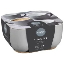 Simply Everyday Gloss Mugs 4pk - Grey -ComfyZone Shop 380120 4pk simply everyday mugs grey 2