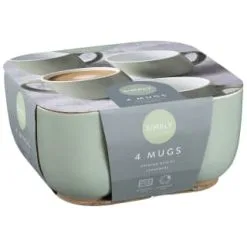Simply Everyday Gloss Mugs 4pk - Sage 6 Simply Everyday Gloss Mugs 4pk - Sage -ComfyZone Shop 380123 4pk simply everyday mugs sage 2