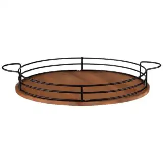 B&M Black Wire & Wood Serving Tray 1 B&M Black Wire & Wood Serving Tray