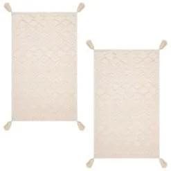 B&M Homestead Embossed Tea Towels With Tassels 2pk - Natural -ComfyZone Shop 380229 2pk homestead embossed tea towel with tassels 2