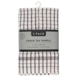B&M Grey Check Tea Towels 3pk