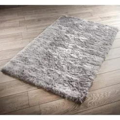 Heritage Collection Silver Shimmer Metallic Rug 60 X 110cm