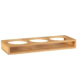 B&M Natural Home Glass Jars In Bamboo Stand 3pk -ComfyZone Shop 380530 3pk natural home glass jars in bamboo stand 5