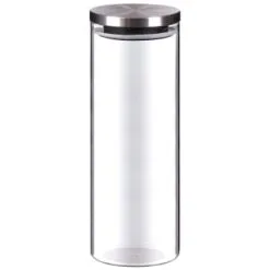 B&M Large Glass Cannister With Stainless Steel Lid