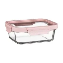 B&M Pink Glass Food Container - Medium