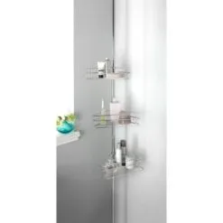 B&M Chrome 3 Level Tension Shower Caddy