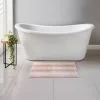B&M Newbury Stripe Bath Mat 50 X 80cm - Blush