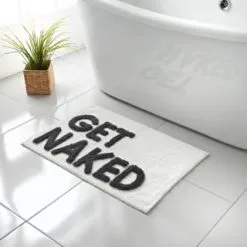 Maine Get Naked Tufted Bath Mat - White