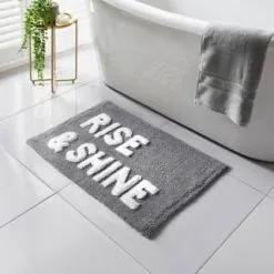B&M Rise & Shine Tufted Bath Mat - Grey