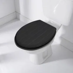 B&M Tongue & Groove Toilet Seat - Black