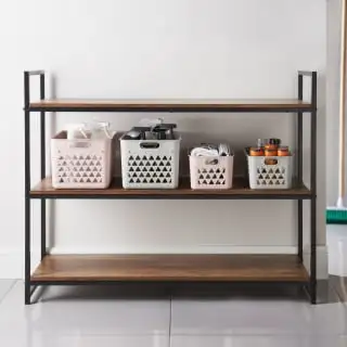 B&M Medium Triangle Cut Out Plastic Storage Basket - Blush 3 B&M Medium Triangle Cut Out Plastic Storage Basket - Blush - Image 3