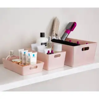 Home Essentials Soho Storage Tub 15 X 35 X 26cm - Pink 2 Home Essentials Soho Storage Tub 15 X 35 X 26cm - Pink - Image 2
