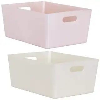 Home Essentials Soho Storage Tub 15 X 35 X 26cm - Pink 3 Home Essentials Soho Storage Tub 15 X 35 X 26cm - Pink - Image 3