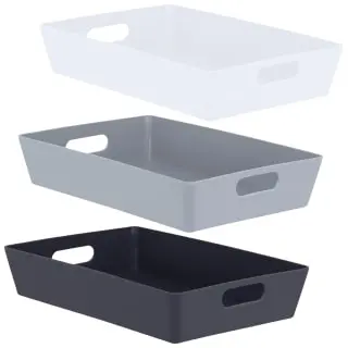 Home Essentials Soho Storage Tray 8 X 35 X 26cm - White 2 Home Essentials Soho Storage Tray 8 X 35 X 26cm - White - Image 2