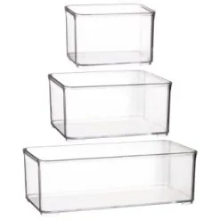 Home Essentials Clear Nestable Storage Tub - Large -ComfyZone Shop 385001 384979 384985 clear nestable box group 1