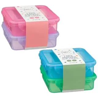 Simply Kids Sandwich Clip Lock Lunchbox 2pk - Pink & Purple 2 Simply Kids Sandwich Clip Lock Lunchbox 2pk - Pink & Purple - Image 2
