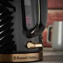 Russell Hobbs Groove Kettle 1.7L - Black & Gold -ComfyZone Shop 386647 russell hobbs groove black and gold kettle 3