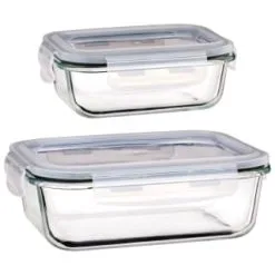 B&M Small Eco Glass Clip Lock Food Container -ComfyZone Shop 388506 388507 glass clip lock food container group 1