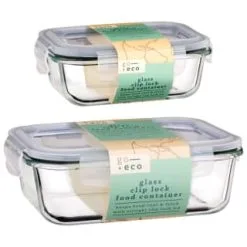 B&M Small Eco Glass Clip Lock Food Container -ComfyZone Shop 388506 388507 glass clip lock food container group 2 1