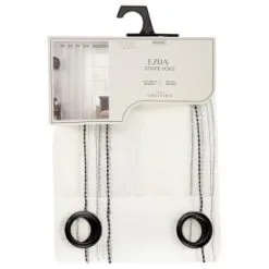 Home & Co Ezra Stripe Voile With Black Eyelets 55 X 90"