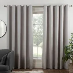 B&M Colorado Hopsack Fully Lined Silver Eyelet Curtains 46 X 72"