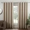 B&M Colorado Hopsack Fully Lined Cream Eyelet Curtains 90 X 90"
