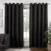 B&M Colorado Hopsack Fully Lined Black Eyelet Curtains 46 X 54"