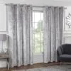 B&M Versailles Silver Crushed Velvet Fully Lined Curtains 66 X 90"