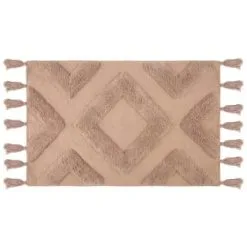 B&M Diamond Flatweave Bath Mat - Mink